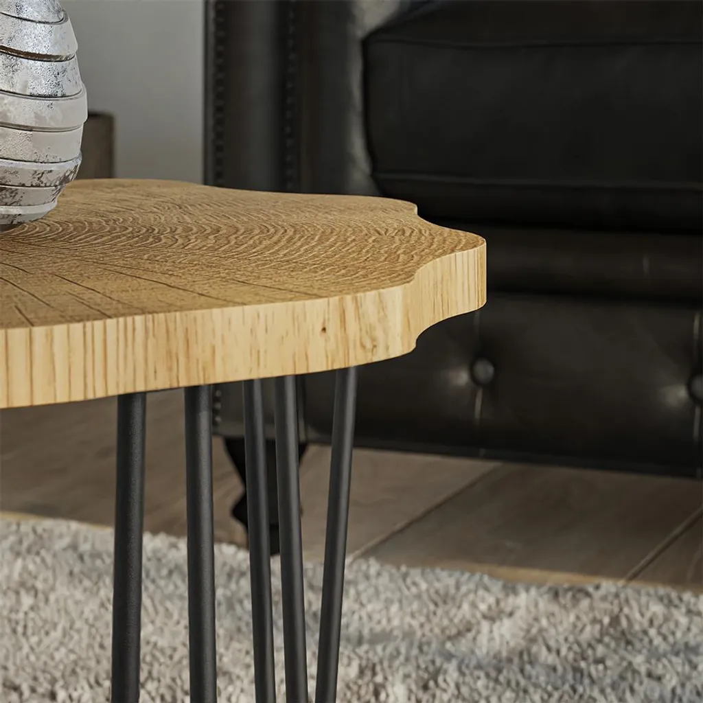 Petite table basse Vicco Ringo 50x50 Chêne - Idéale pour petits espaces