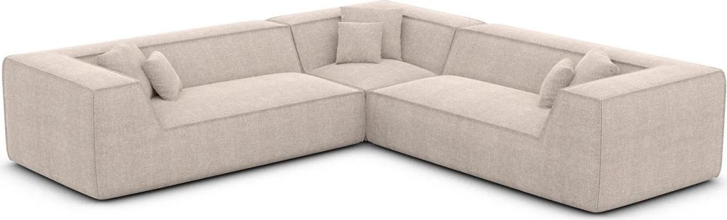 Strukturstoff Ecksofa Liberia Beige