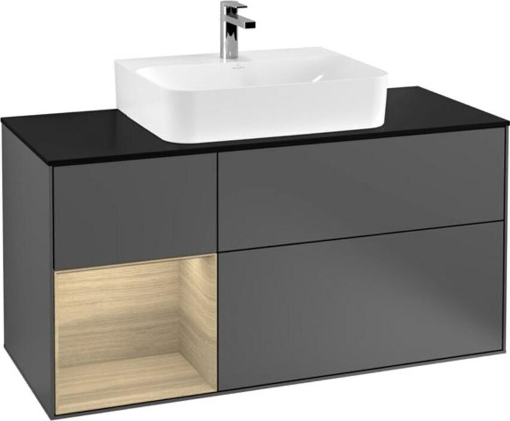 V&B Waschtischunterschrank Wandbeleuchtung Finion 120cm, Pl b m, Reg li Oa ven, Anthrac. m