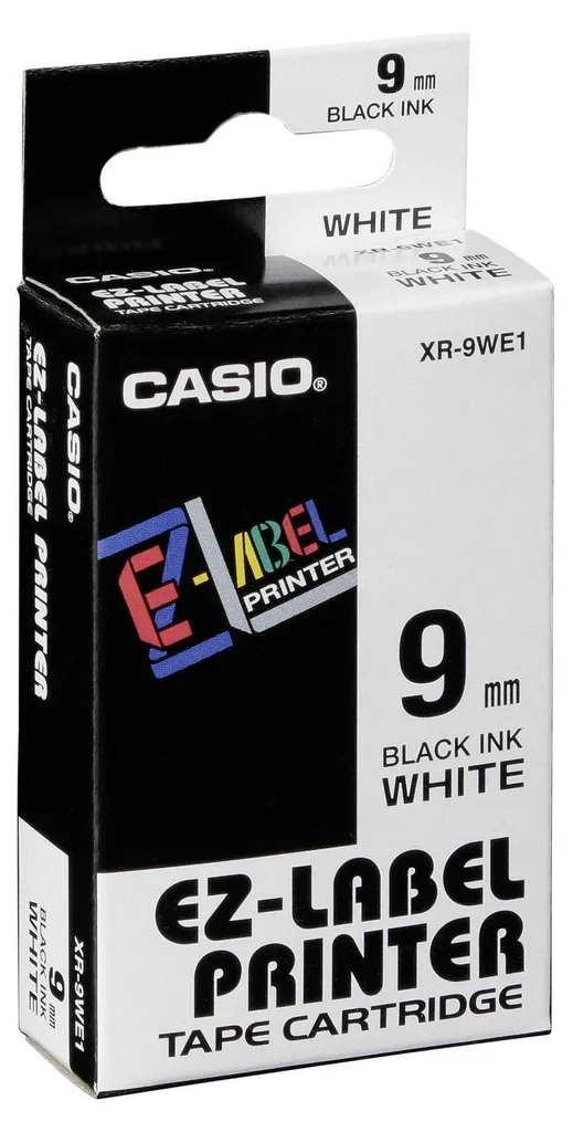 Casio XR-9WE1 Casio XR-9 WE 9 mm schwarz auf weiß