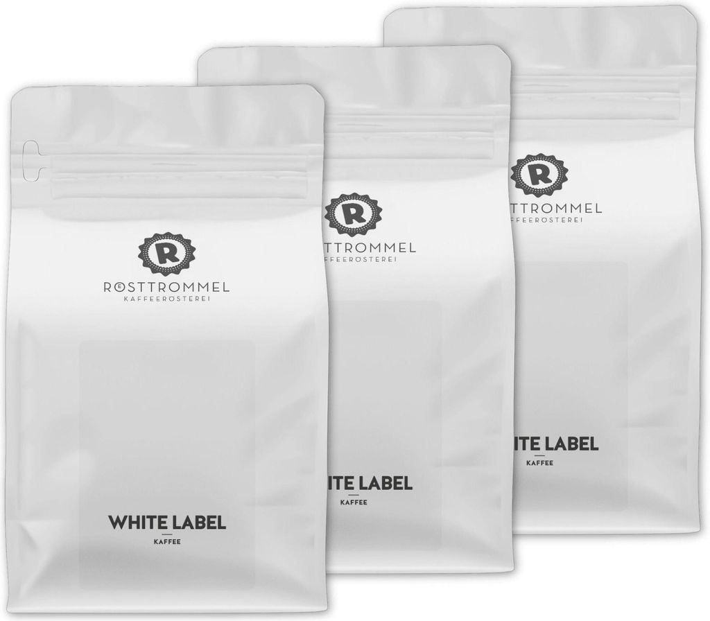 RÖSTTROMMEL WHITE LABEL - Special Blend KAFFEE, Ganze Kaffee-Bohnen 3x1kg, 100% Arabica, Röstung 4.5/10, Brasilien, Geschmack: mittelkräftig, Nu...
