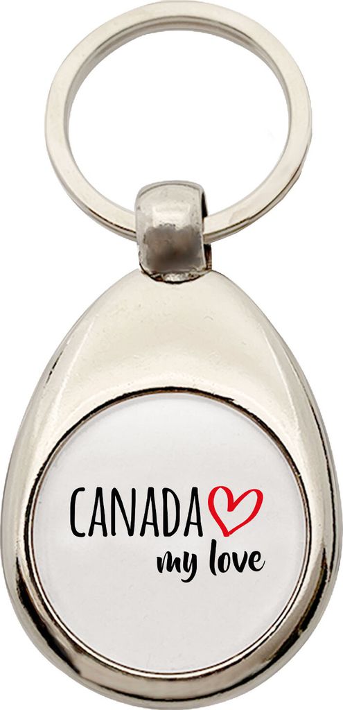 Huuraa Schlüsselanhänger Canada my love Metall Schlüsselring Einkaufswagenchip Geschenkidee