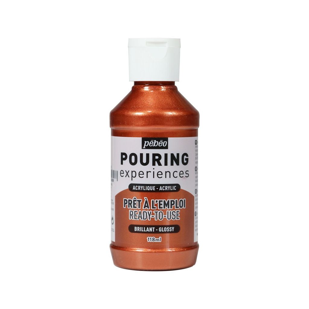 Glänzende Acrylfarbe für Pouring - Kupfer - 118 ml