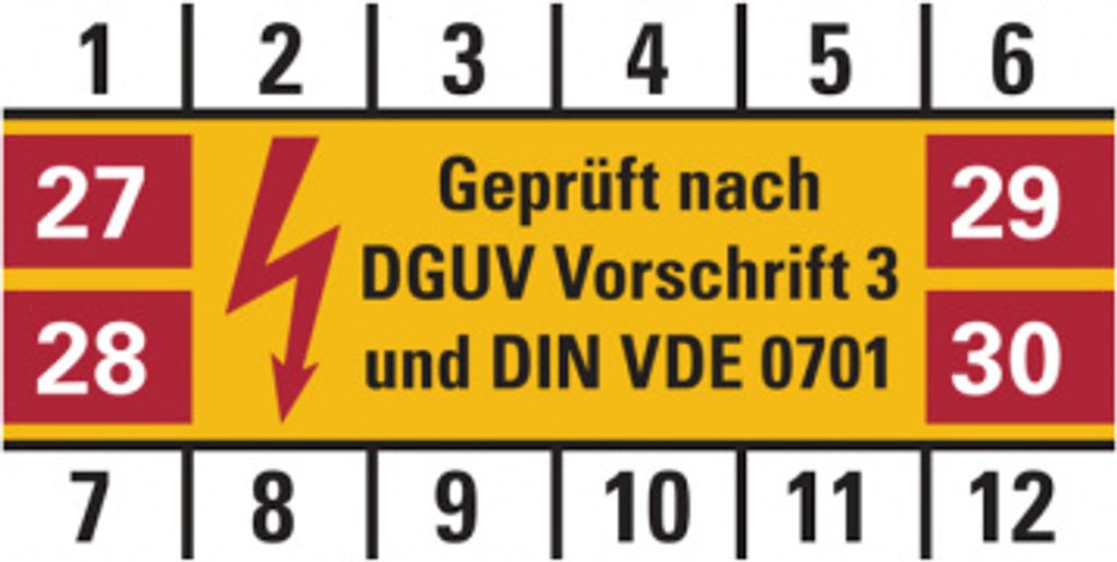 Dreifke Aufkleber Prüfplakette, DGUV Vorschrift 3 & DIN VDE 0701, Folie, 25x...