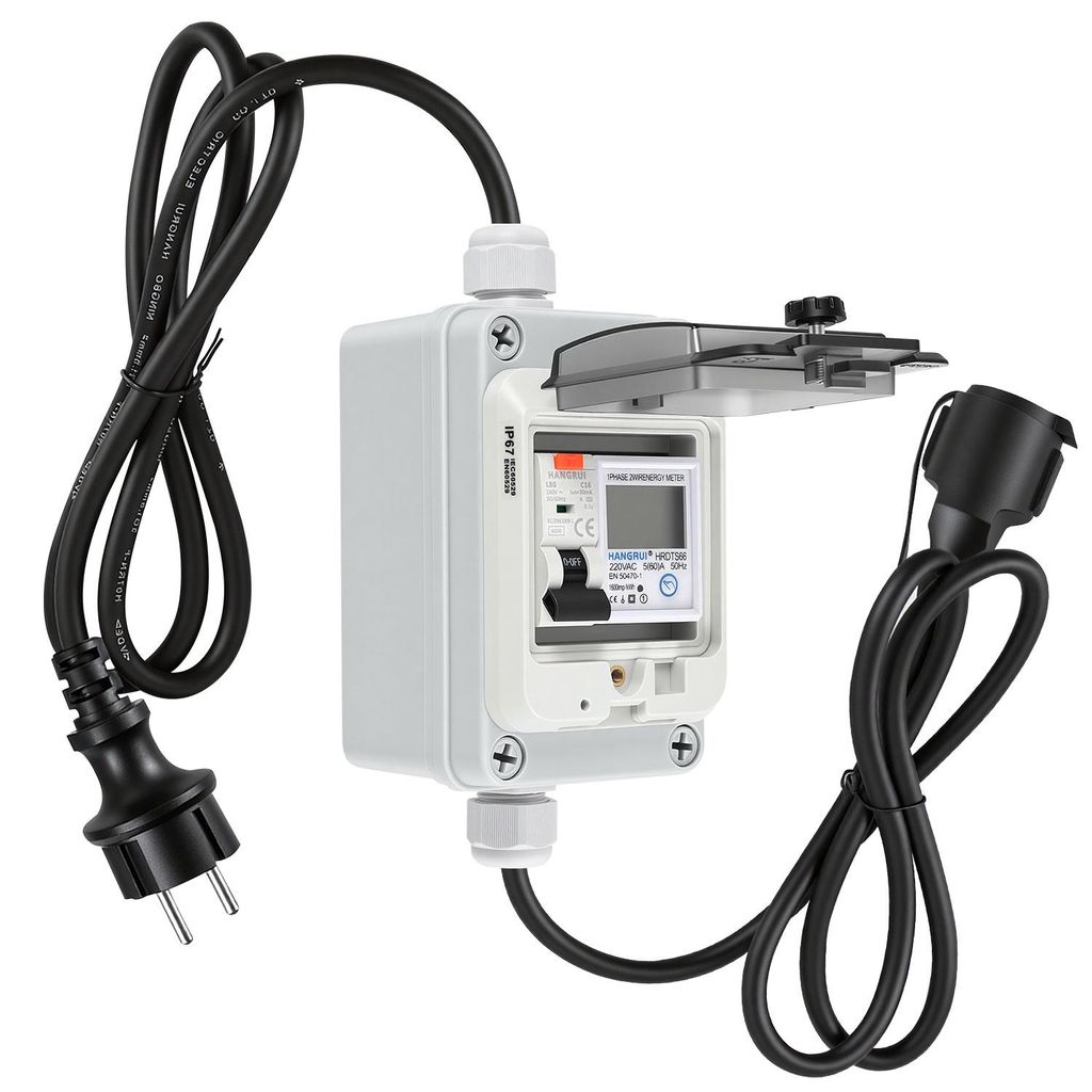 Eikuavons Mobilní digitální elektroměr pro zásuvku 16A 400V Obrázek produktu 
