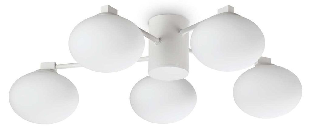Zeitgenössische Deckenleuchte Hermes Metall Weiß 5 Lichter G9 28W 3000K Ip20