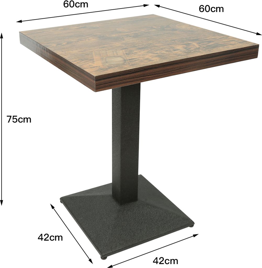 Esstisch 60cm Bistrotisch Bartisch Quadratisch Stehtisch Produktbild 7