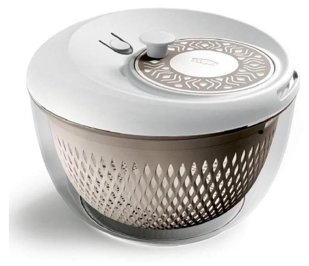 Stefanplast Salatschleuder mit Deckel 2 in 1 Tosca Tortora 26 cm