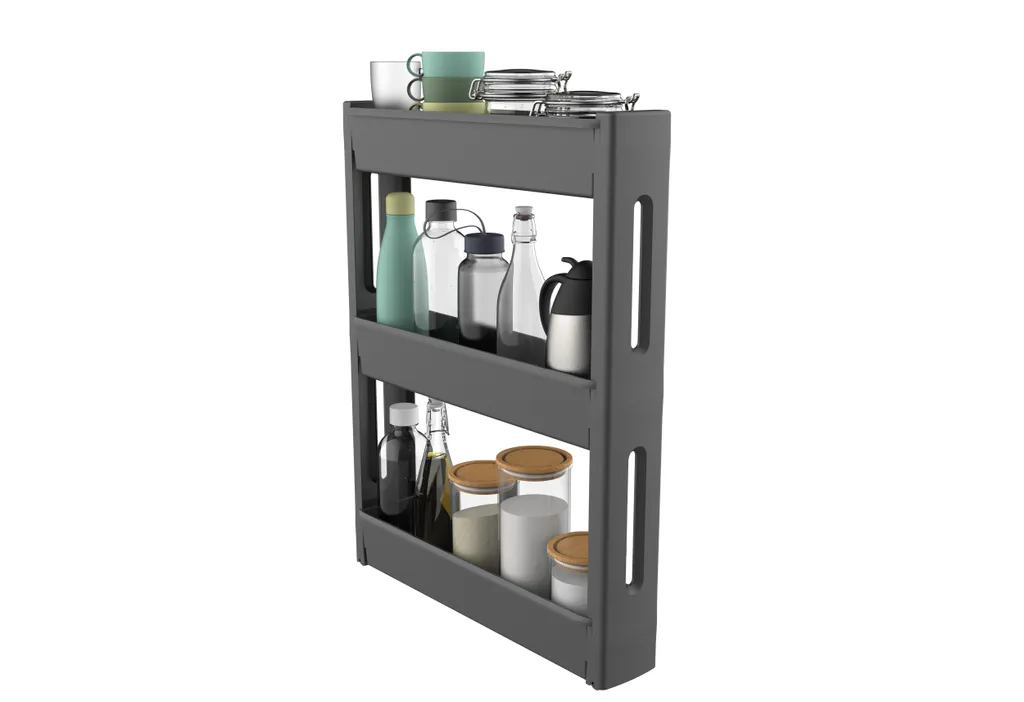Desserte XS 3 plateaux en polypropylène robuste Mobilo EDA Anthracite