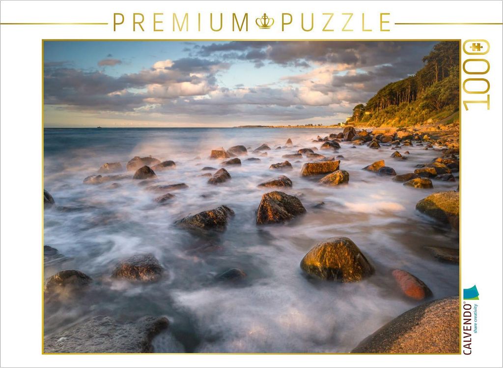 CALVENDO Puzzle Erdfarben - Küste bei Heiligendamm am Abend | 1000 Teile Lege-Größe 64x48cm Foto-Puzzle für glückliche Stunden