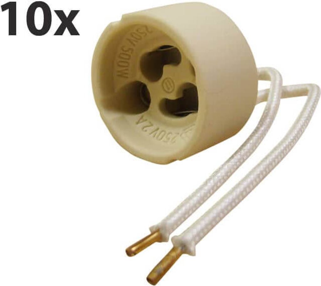 10er Pack GU10 Fassungen Keramik 230V