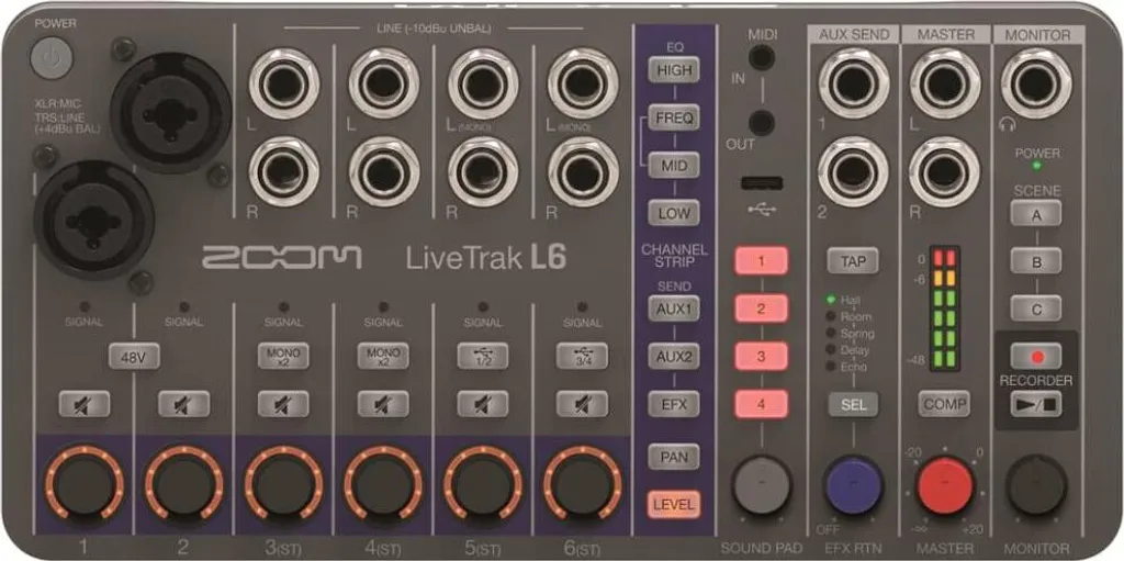 Zoom LiveTrak L6 (UE) Mixeur et enregistreur 10 canaux numérique compact