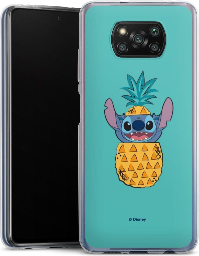 DeinDesign Handyhülle für Xiaomi Poco X3 nfc Silikon Hülle Case Smartphone Schutzhülle Ananas Disney Lilo & Stitch