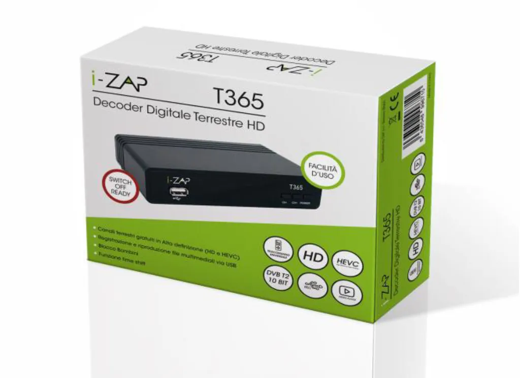 Câble Ethernet RJ-45 et Décodeur Terrestre HD ADB T365 Play Noir - 2