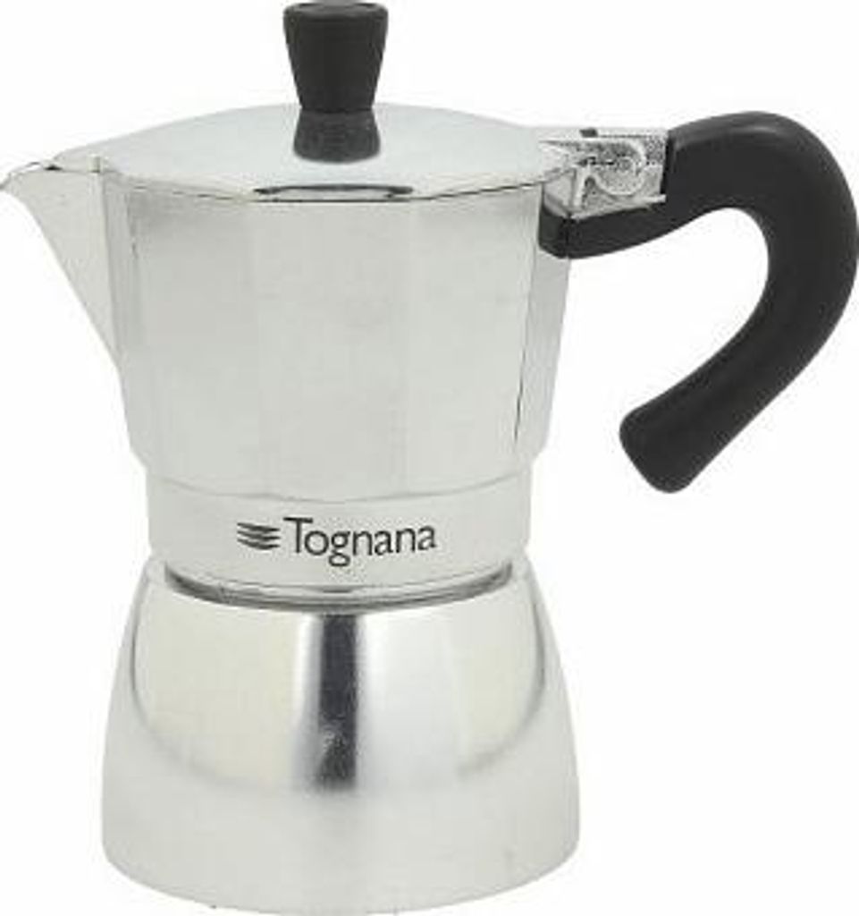 Tognana Porcellane V4430111ALL, Mokka-Kanne, Schwarz, Silber, Aluminium, 1 Tassen, Grancucina, CE