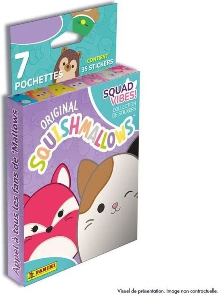 Blisterpackung mit 7 Taschen – PANINI – Squishmallows – 35 Aufkleber