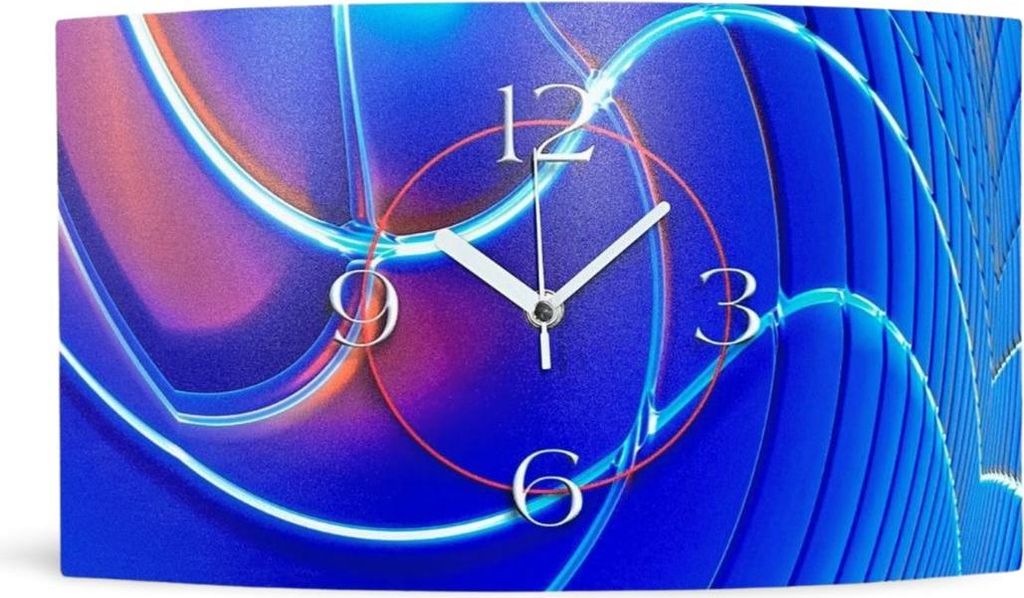 Abstrakt Digital Art blau Designer Wanduhr modernes Wanduhren Design leise kein ticken DIXTIME 3D-0258