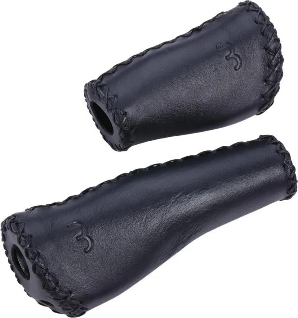 Poignées de Vélo Ergonomiques en Cuir Véritable BBB LeatherFix 92/135mm
