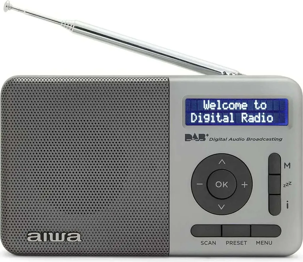 Aiwa RD-40DAB/SL Radio Numérique Portable DAB+ Argentée avec Prise EU