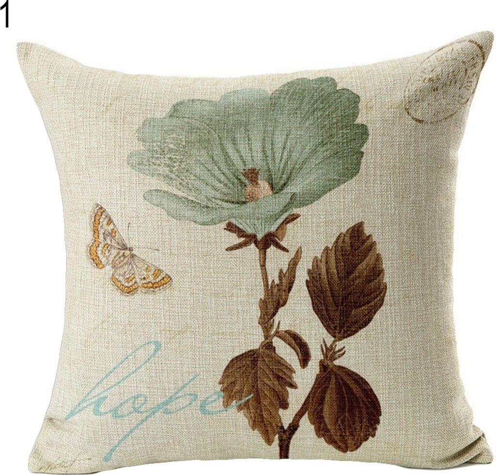 Vintage Blumenstil Kissen Hülle Bettsofa Quadratwurf Kissen Cover Home Decor-1#