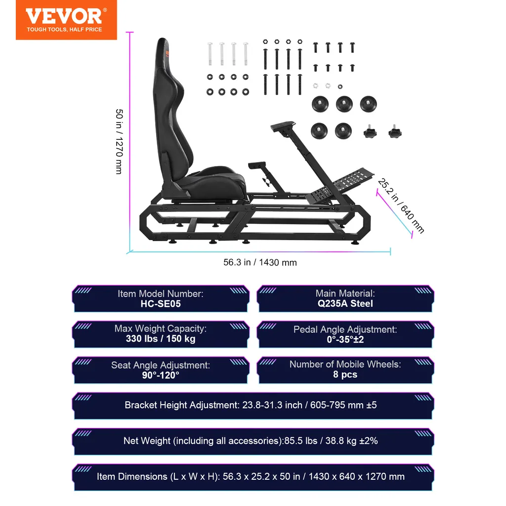 Support Volant Robuste VEVOR Charge 330 lbs Compact pour Simracing Pro - 7