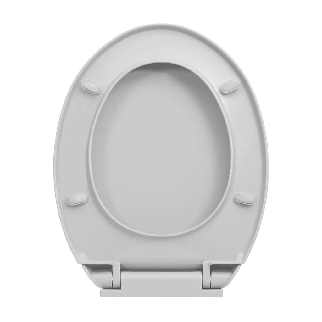 Siège de Toilette Silencieux Gris Clair - Abattant WC Confortable Ovale - 13