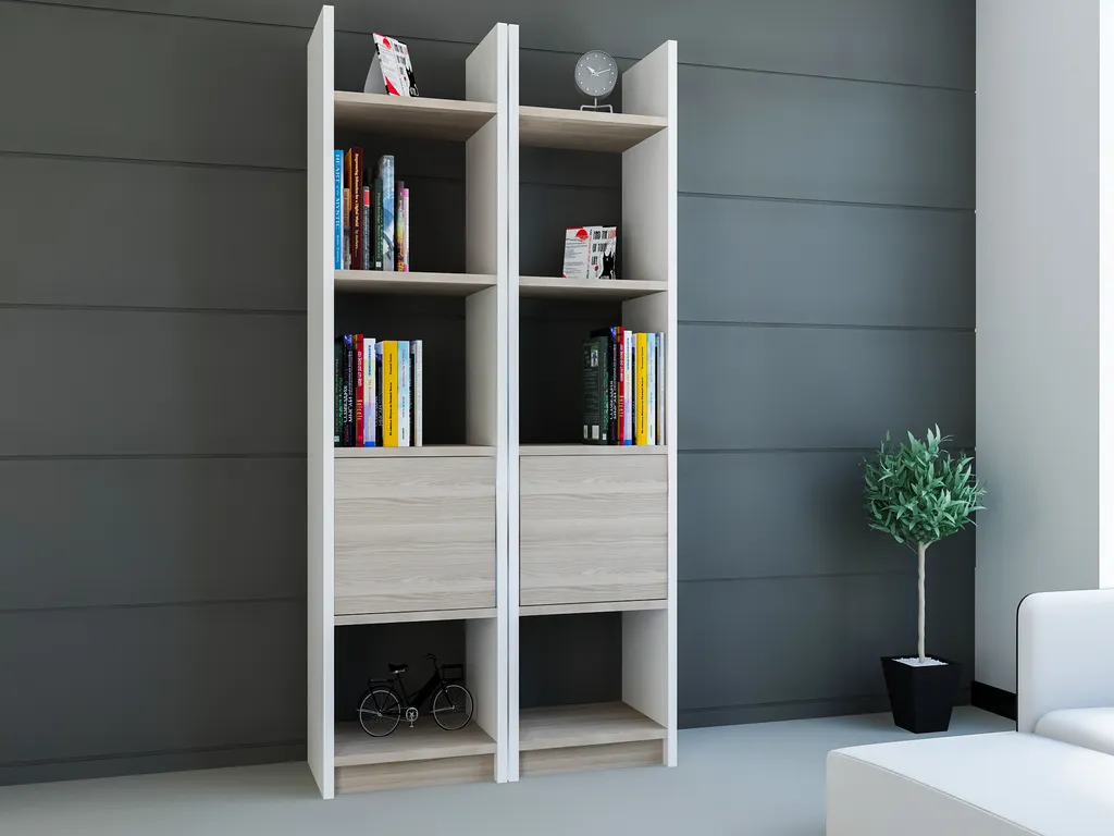 Bibliothèque en Mélaminé Blanc Esbi 102 Cordoba Durable et Design