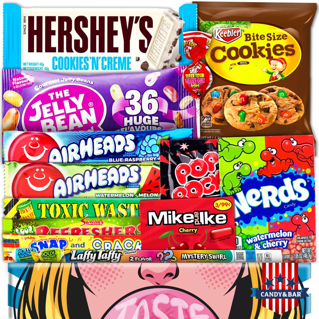 Prime USA Box 15 Artikel | USA Import | USA Süßigkeiten | ausgefallene Sweets | Geburtstag | Party Sweets | Geschenkbox | Ideal zum verschenken |