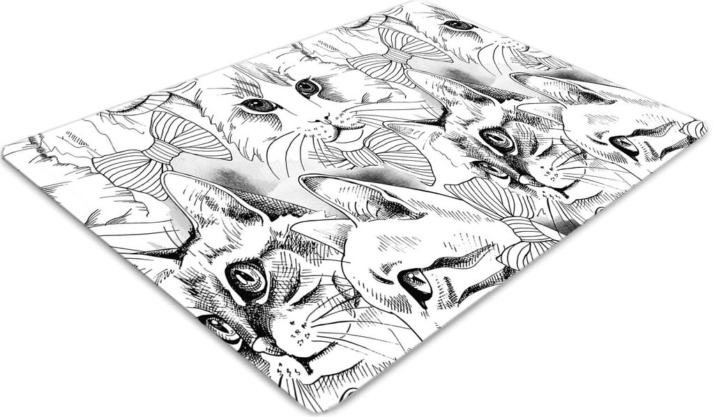 Stuhlunterlage Bürostuhlunterlage 120 cm x 90 cm Bodenmatte Bürostuhlunterlage - Geschmiete Katzen