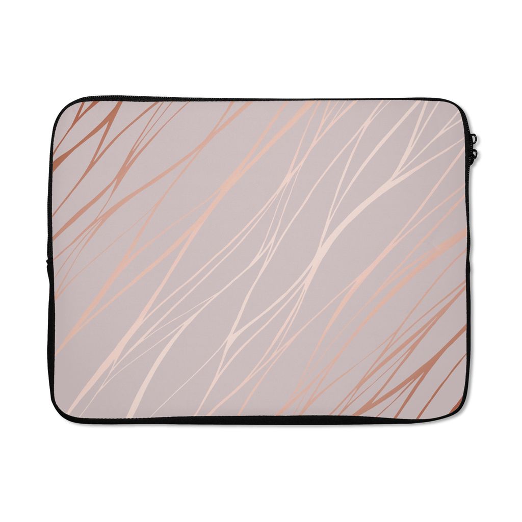 MuchoWow Laptop Hülle 17 Zoll Laptoptasche Marmor - Rosa - Roségold - Muster - Zipper - Schutzabdeckung
