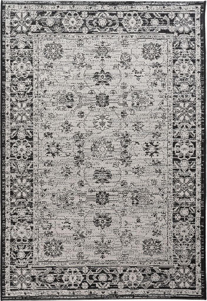 In- und Outdoorteppich - Schwarz - Grau - 200 x 290 cm - Gemustert