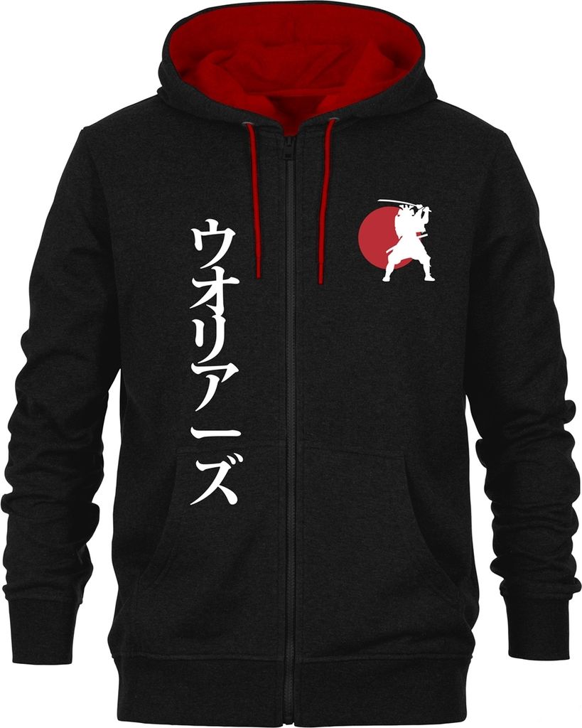 Übergrößen Design Kapuzen-Sweatjacke HONEYMOON Samurai 7XL
