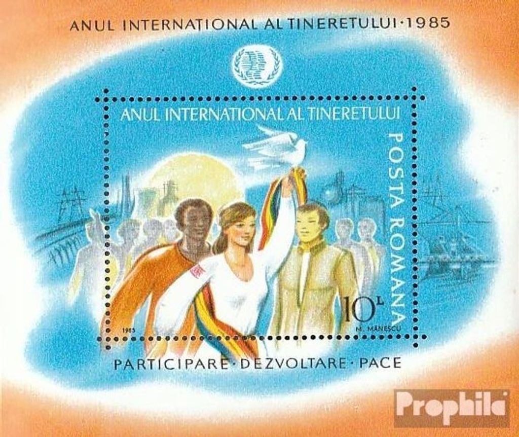 Briefmarken Rumänien 1985 Mi Block214 (kompl.Ausg.) postfrisch Jahr der Jugend