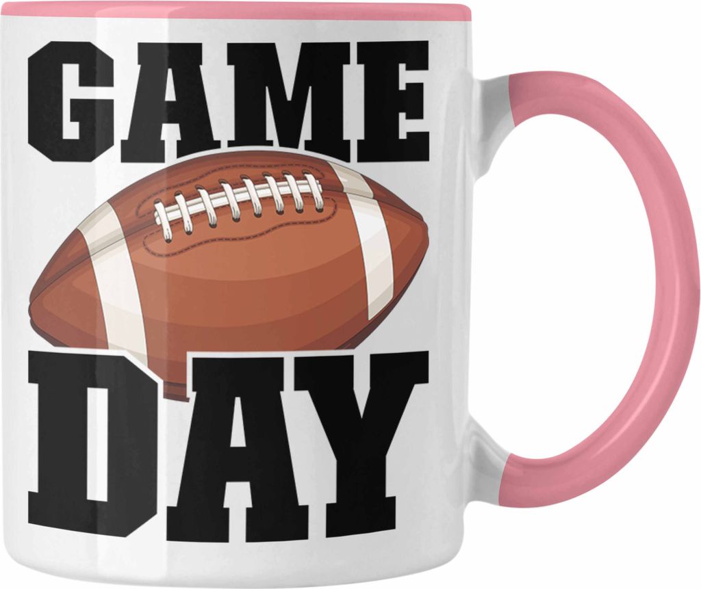 Trendation - American Football Tasse Geschenk Football-Spieler Geschenkidee Game Day (Rosa)