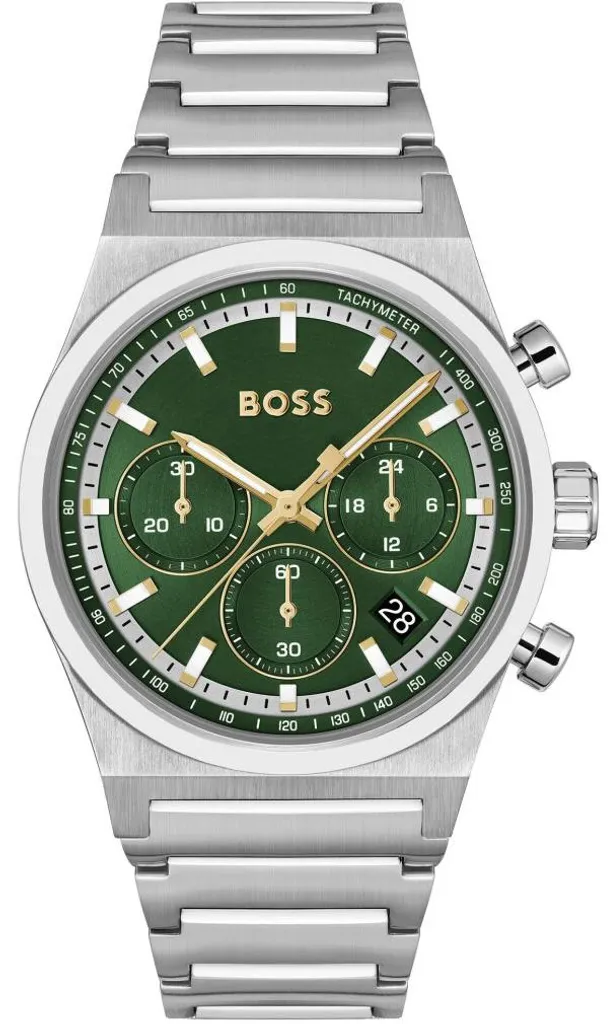 BOSS Montre Homme Candor Chronographe Vert 1514220 - Design Élégant