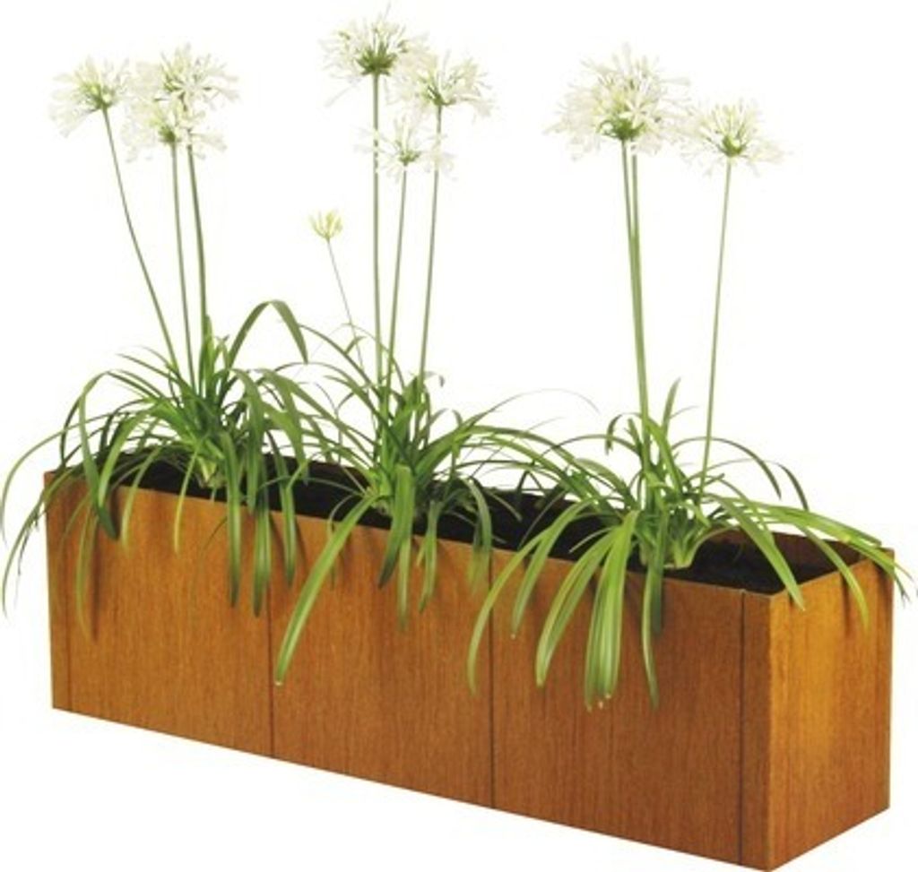 Hochbeet klassisch bellissa pannello Bausatz ohne Boden 116 x 44 x 50 cm Cortenstahl