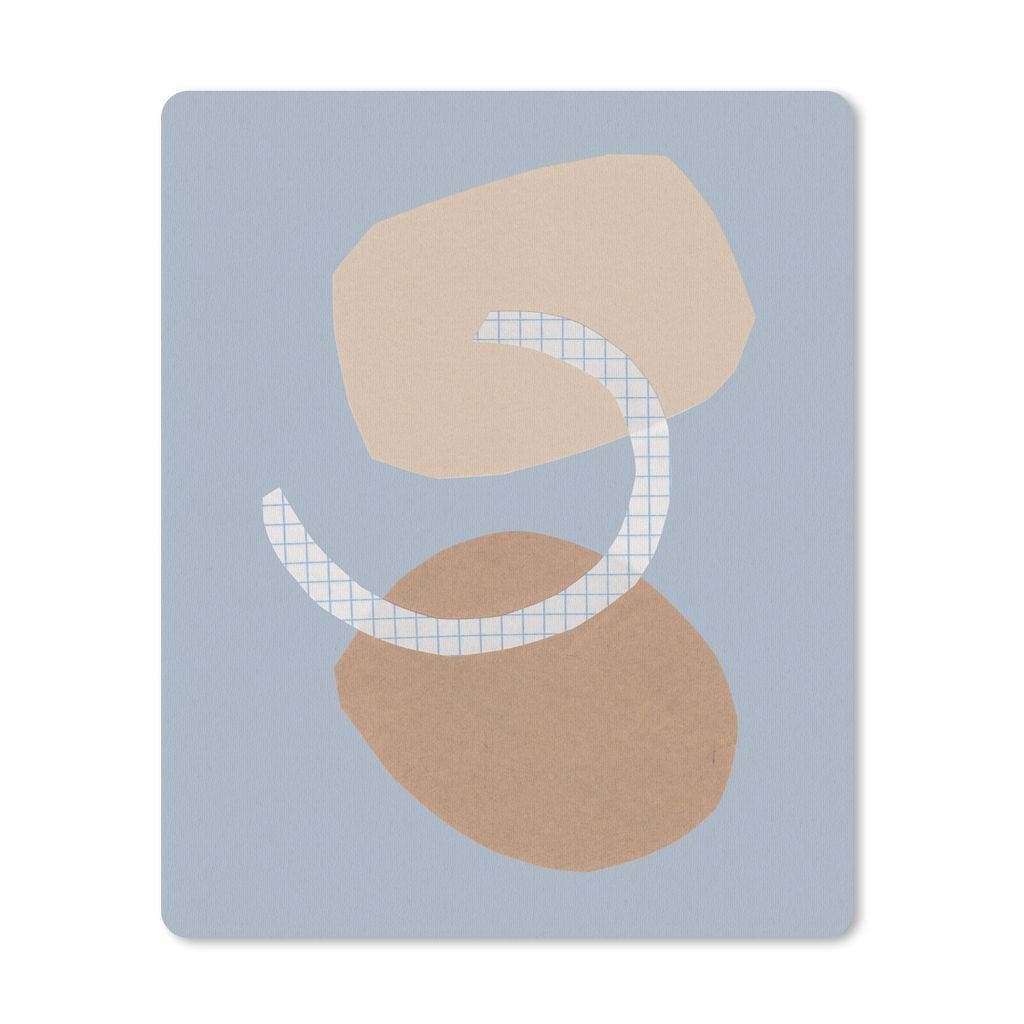 MuchoWow Mauspad Mousepad Formen - Blau - Pastell - Quadrate - Abstrakt 19x23 cm - Mousepads - Maus Mat - Pad - Mausunterlage - Mauspads - Spielen