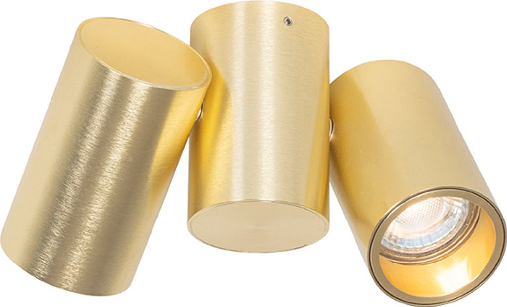 Qazqa Smart led Deckenstrahler, Deckenspot - Michael - Gold , inkl. 4.7W LED-Lampe, 2700K - 6500K, dimmbar, 17.2cm, Rund, 2-flammig, Ideal als Flur...