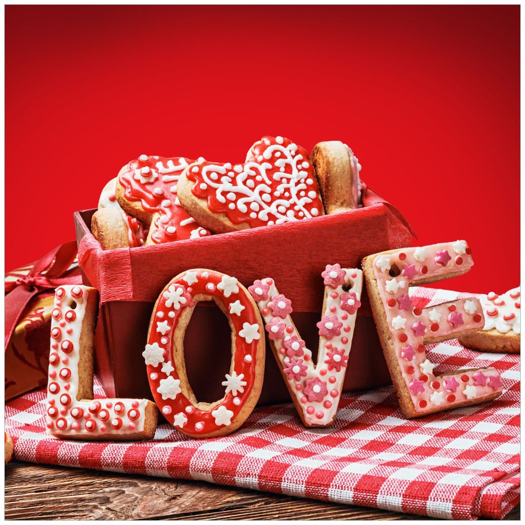 Wallario Magnet für Kühlschrank / Geschirrspüler, magnetisch haftende Folie - 60 x 60 cm, Motiv: Love Bakery - Backen mit Liebe