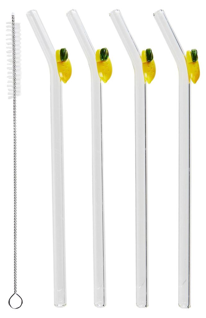 BUTLERS Trinkhalm-Set LONG DRINK Zitrone Produktbild 
