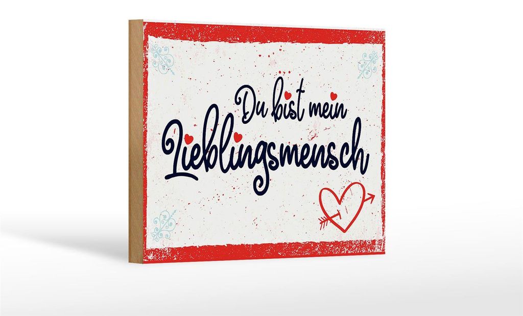 Holzschild Spruch 18x12 cm Du bist mein Lieblingsmensch Produktbild 