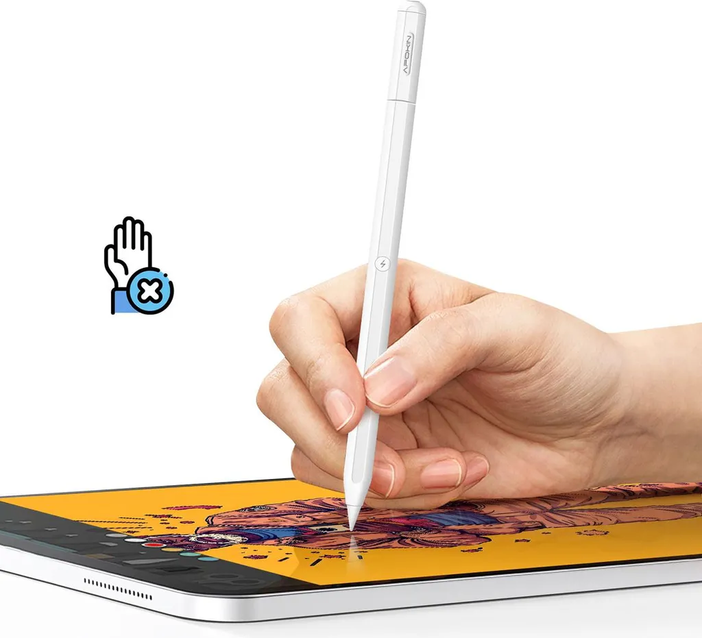 Stylet iPad Pro pour Dessin et Notes : Modèle Apokin Magnétique Blanc