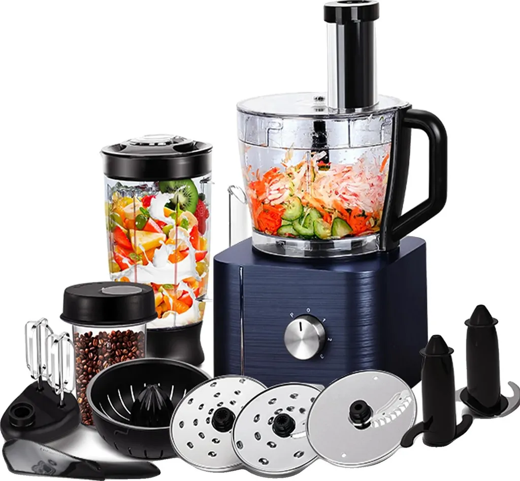Robot culinaire multifonction 11 accessoires bleu moteur ultra performant