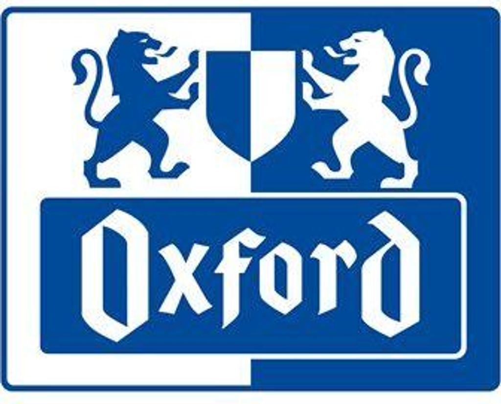 A logo with two lions and the word "Oxford" written in gothic font.
