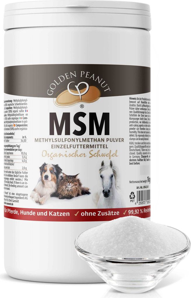 GOLDEN PEANUT MSM Methylsulfonylmethan Pulver 1 kg – für Produktbild 