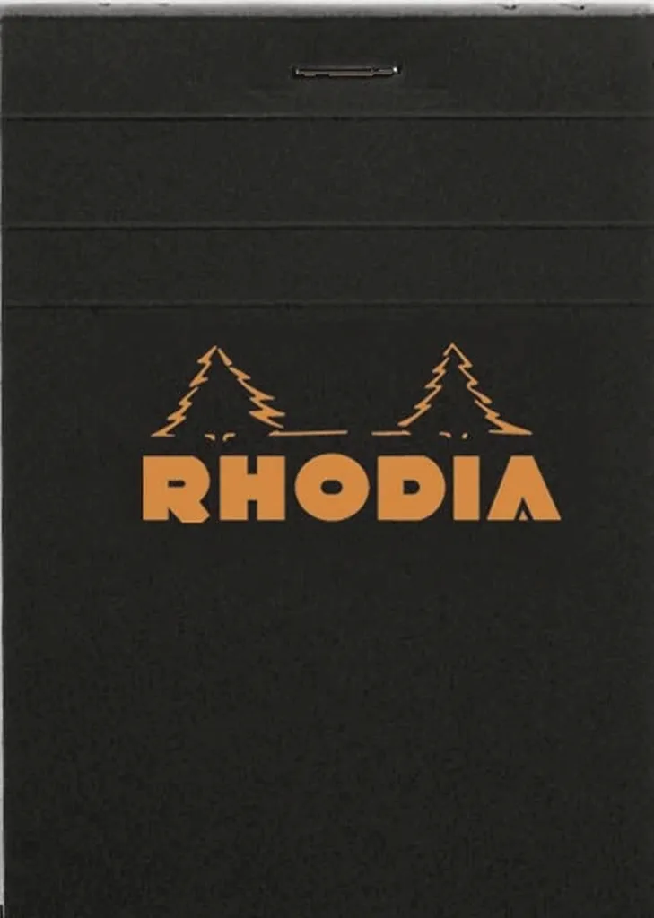 Bloc-notes Rhodia No. 12 quadrillé 85x120mm noir 80 feuillets lot de 10