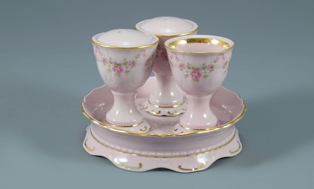 Sonata, Streuset, rosa Porzellan, 4 Stück, Leander