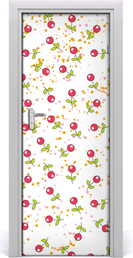 Tulup Türaufkleber 75x205 cm Dekorative Aufkleber Selbstklebend Wasserdichte Tapete Abnehmbar Schlafzimmer Wohnzimmer Wohnkultur - Kirschen