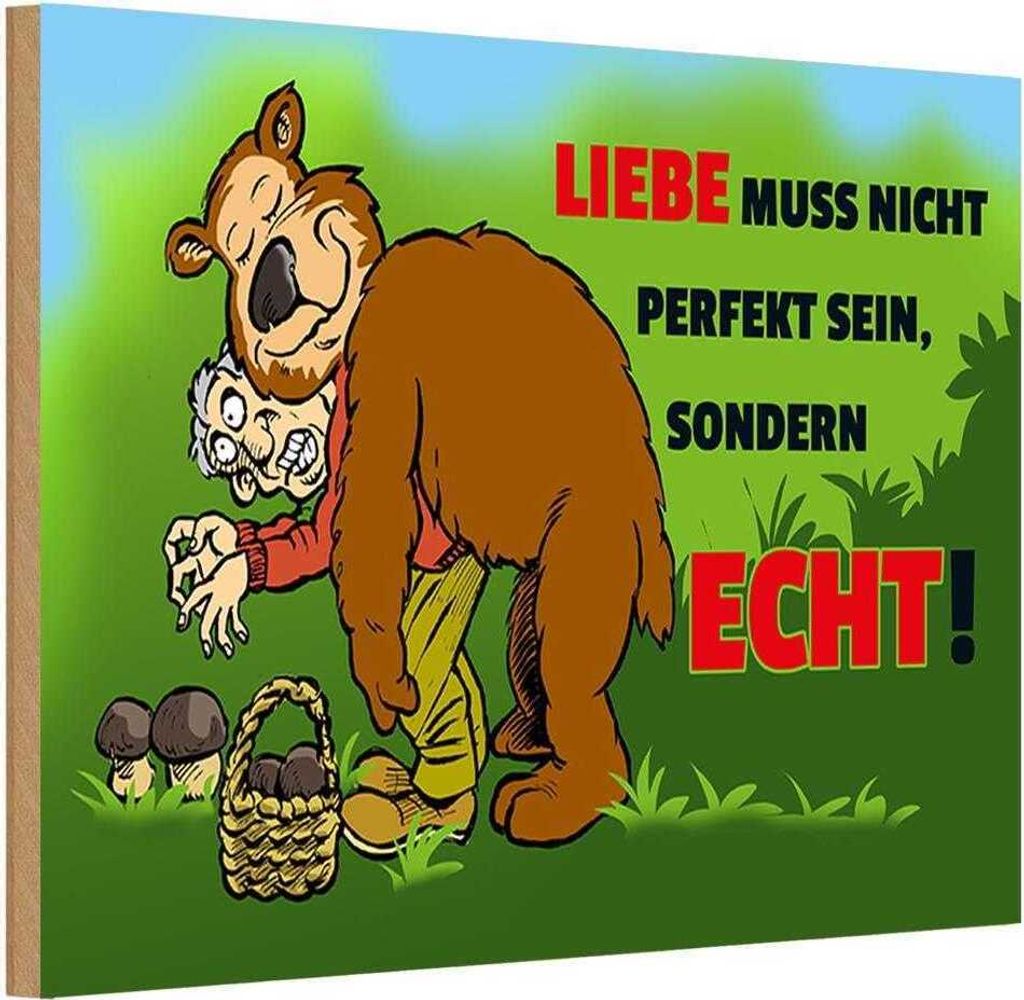 vianmo Holzschild 20x30 cm Liebe nicht perfekt sondern echt sein Spruch Zitat