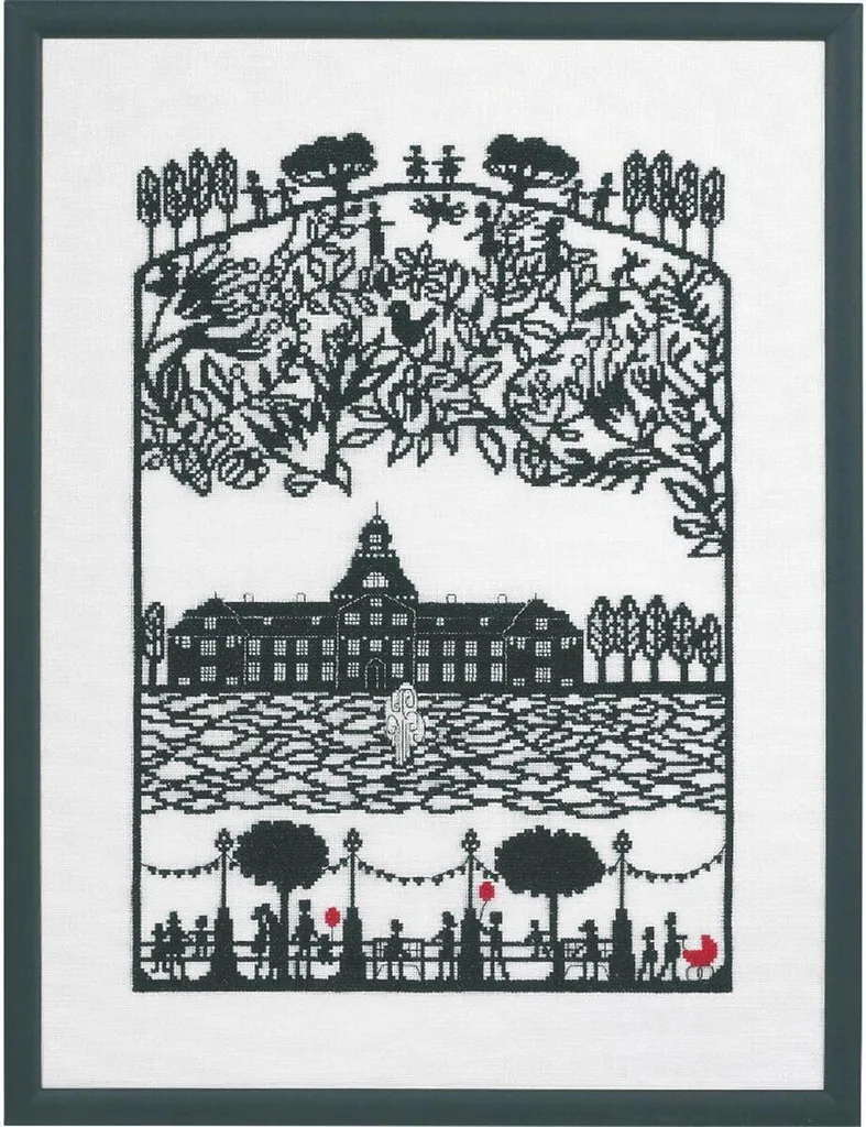 Décoration Murale DIY Kit Point de Croix Château Royal 41x55cm à Broder